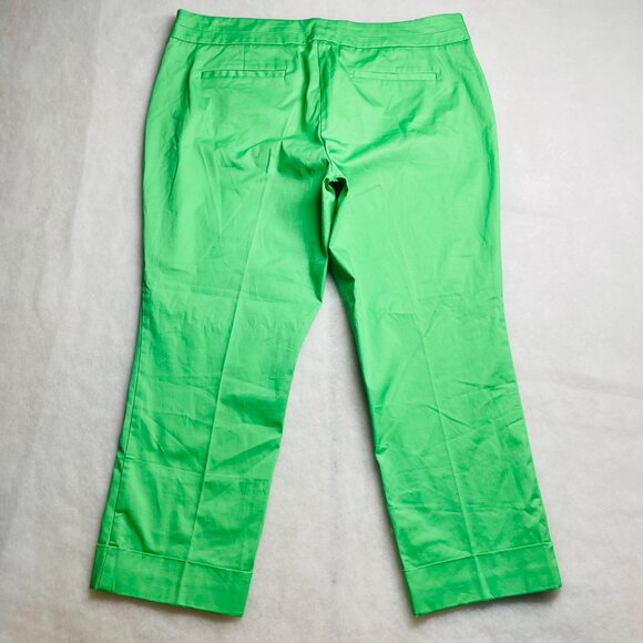 NWT New York & Co. Womens Green The Cros By Street Slim Leg Crop Pants Size 14 - Picture 8 of 9